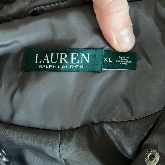 LAUREN by Ralph Lauren Quilted Jacket Women’s XL Gray with Leather Trim Coat - Picture 16 of 16